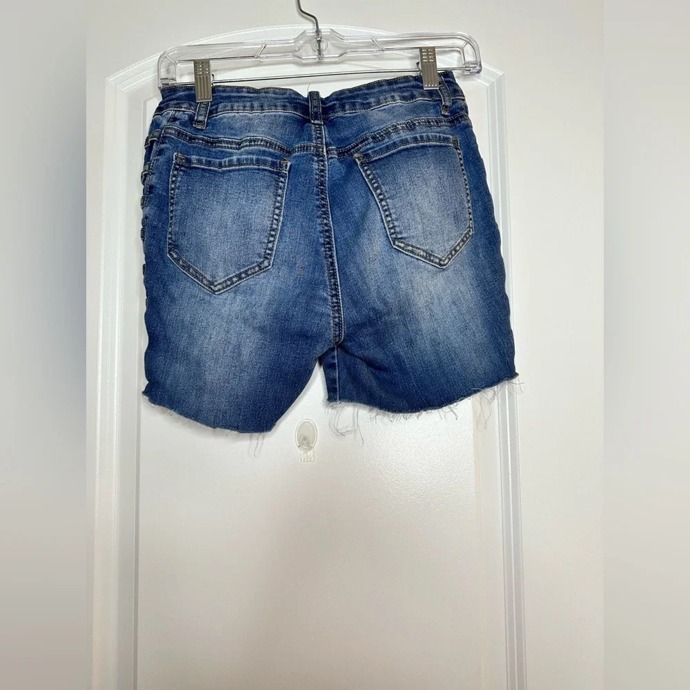Encore Jeans Women's Cut-Off Denim Jorts Shorts Raw Hem No Size‎
